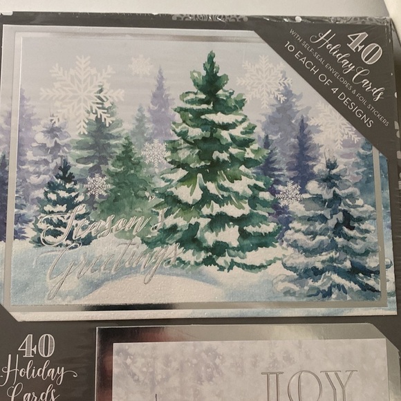 NEW SEALED BOX SET 40 Holiday Christmas Cards Self-Sealing Envelopes & Stickers - Picture 5 of 7